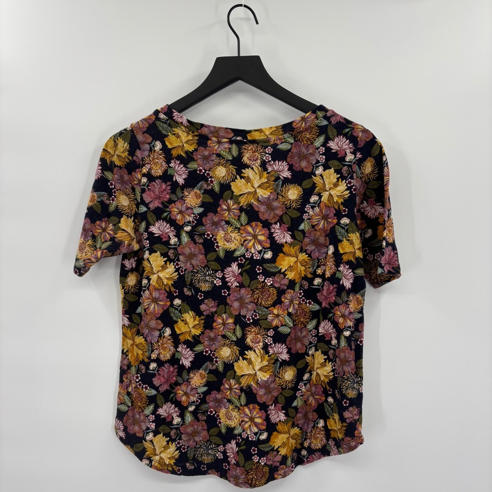 LOFT Vintage Soft Floral Print Short Sleeve T Shirt Womens Small Boho Cottage - Picture 2 of 15